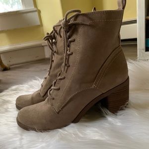 light brown combat style boots
